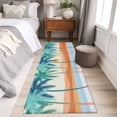 thumbnail image 4 of Runner Rug 2'x6', Boho Summer Beach Washable Non-Slip Hallway Runner Rugs, Abstract Tropical Palm Trees Watercolor Bedside Rugs Floor Mats Carpet Runners for Kitchen Bathroom Laundry Room, 4 of 8