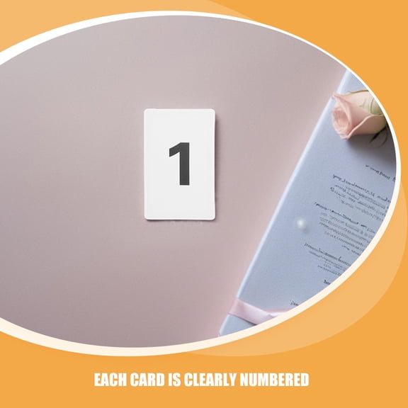 Raindrops 11-Piece White Plastic Table Number Cards with Clear Number Signs for Home, Restaurant, and Event Use