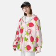 thumbnail image 5 of Kdxio Hand Drawn Strawberry Print Women Men Sun Protection UPF 50+ Jackets Zip Up Long Sleeve Hoodie Hiking Lightweight with Pockets, 5 of 8