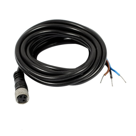 M8 Female Straight 3 Pins Connector Aviation Socket Electrical Cable 2M