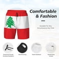 thumbnail image 3 of Men's 2 in 1 Swim Trunks with Compression Liner Lebanese Flag Quick Dry Beach Shorts, 3 of 6