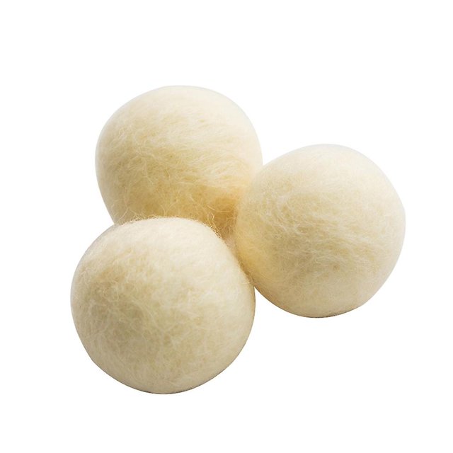 3x/set pequeña bola de fieltro de lana adorno árbol de navidad colgante decoración del hogar, blanco Feliz Sencillez