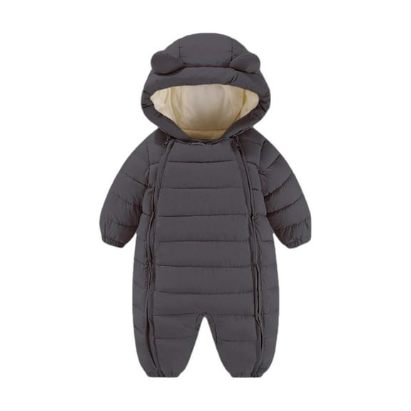 WEIYLL Down Jacket Girls Baby Snowsuit Newborn Jumpsuit Infant Hooded Black Coats And Jackets for 6-12 Months