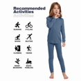 thumbnail image 4 of Woolcano Kids 100% Merino Wool Base Layer Set Unisex Thermal Underwear for Girls & Boys Ski Winter, 4 of 6