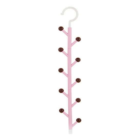 HEMOTON Swivel Hook Rotating Hook Organizer 50.00X7.40X2.00CM Pink