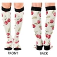 thumbnail image 4 of FORMRS Womens Knee High Socks Casual Long Thick Travel Daily Wear, 1 Pair, Red Cherry, 4 of 6