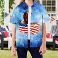 thumbnail image 2 of Staki Patriotic Blouses for Girl American Flag Shirt Girls Patriotic Hawaiian Shirts 4th of July Tops Kids Red White Blue Hawaii Floral Button Up Shirts 4T 5T 35T(Light Purple,5-6 Years), 2 of 4