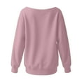 thumbnail image 5 of One Shoulder Sweatshirts for Women 2025 Long Sleeve Lightweight Loose Plain Sweatshirt Pullover Tops, 5 of 6