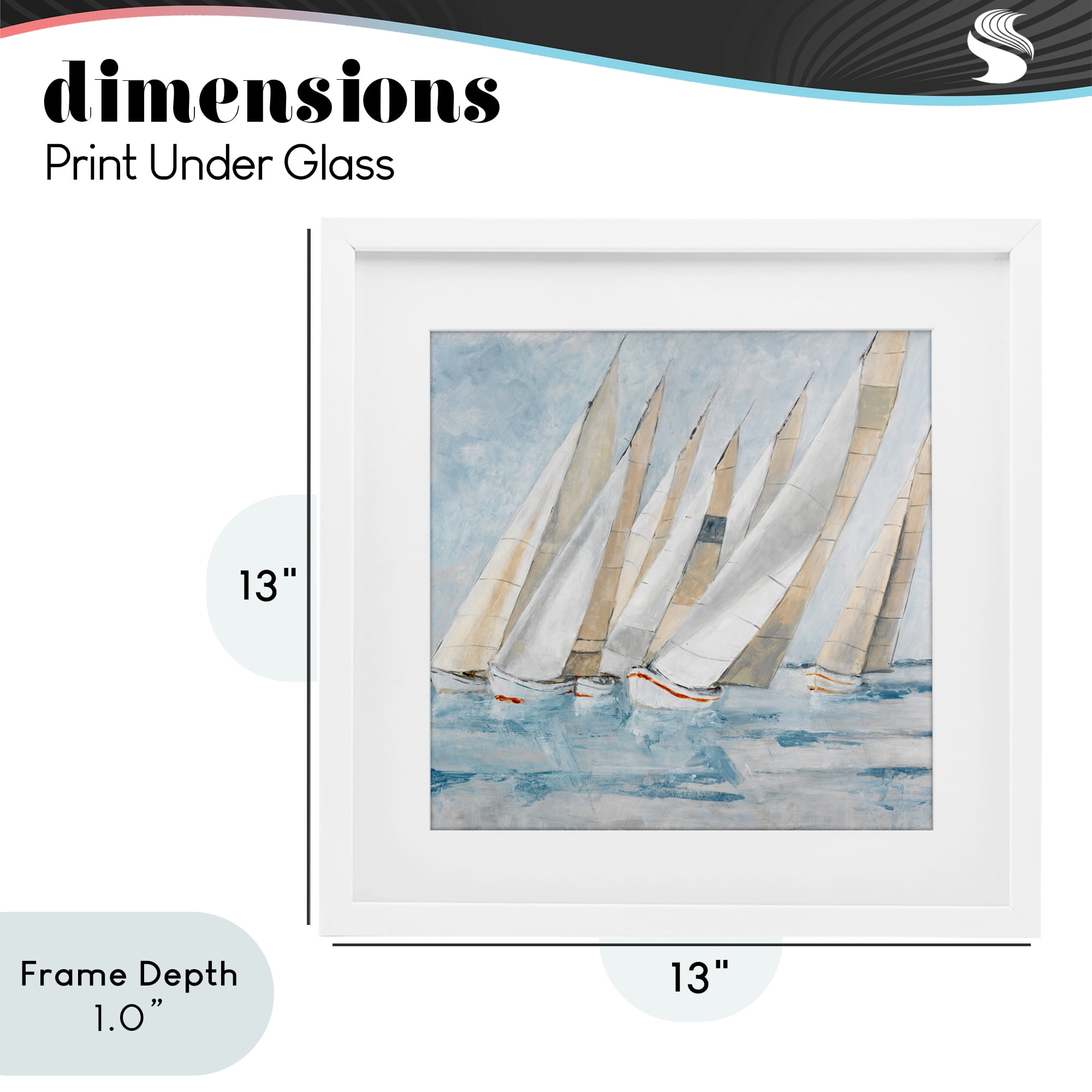 Stupell Industries Sailboat Regatta Coastal Scene White Framed Print Under Glass, design by Lorenzo Collective
