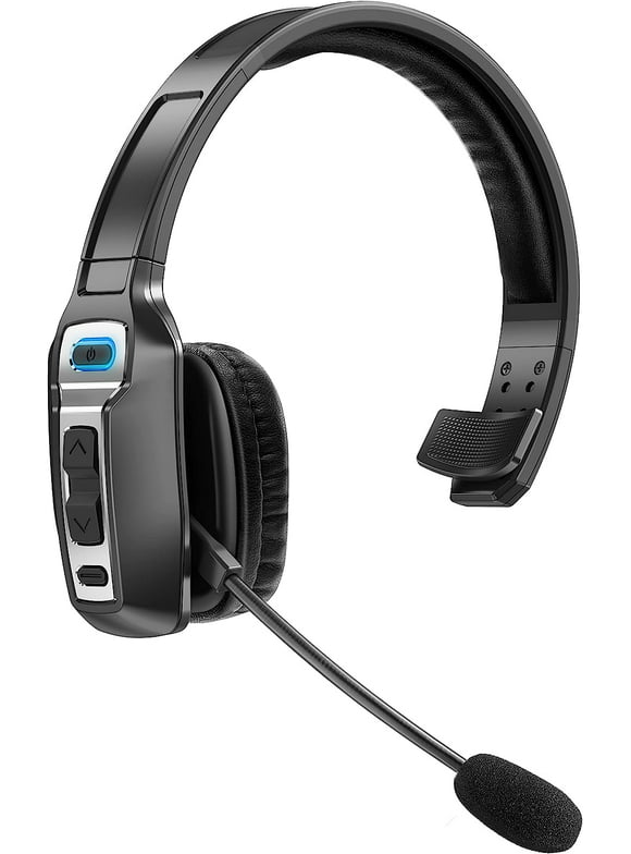 Trucker Bluetooth Headset, V5.2 Wireless Headset with Upgraded Microphone AI Noise Canceling, On Ear Bluetooth Headphone with Mute for Driver Office Call Center