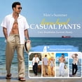 thumbnail image 4 of Xidunhg Men's Linen Pants Casual Beach Summer Pant Elastic Waist Drawstring Lightweight Trousers, 4 of 9