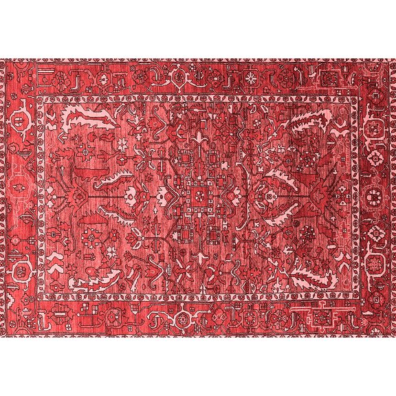 Ahgly Company Indoor Rectangle Animal Red Traditional Area Rugs, 7' x 9'