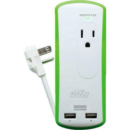 Hype  4 in 1 Surge Protector Travel Power Cable Strip w/ Dual USB Charging Ports