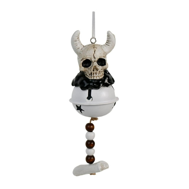 Campana de viento para Halloween, decoración colgante espeluznante, adorno coleccionable, colgante decorativo para jardín, patio, exterior, vacaciones Cabeza de toro