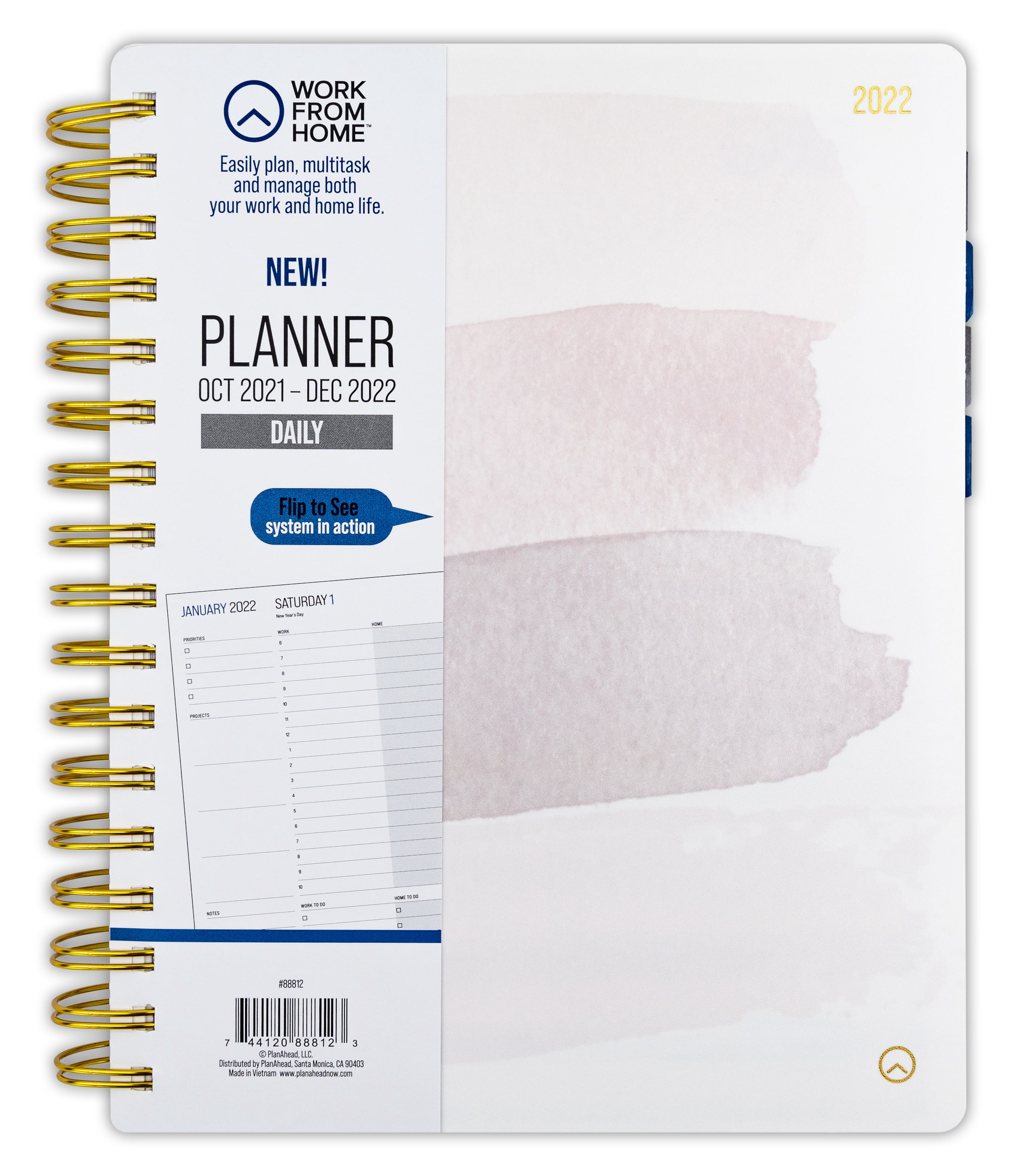 WORK FROM HOME Daily Planner October 2021 December 2022 9 x 7 75 