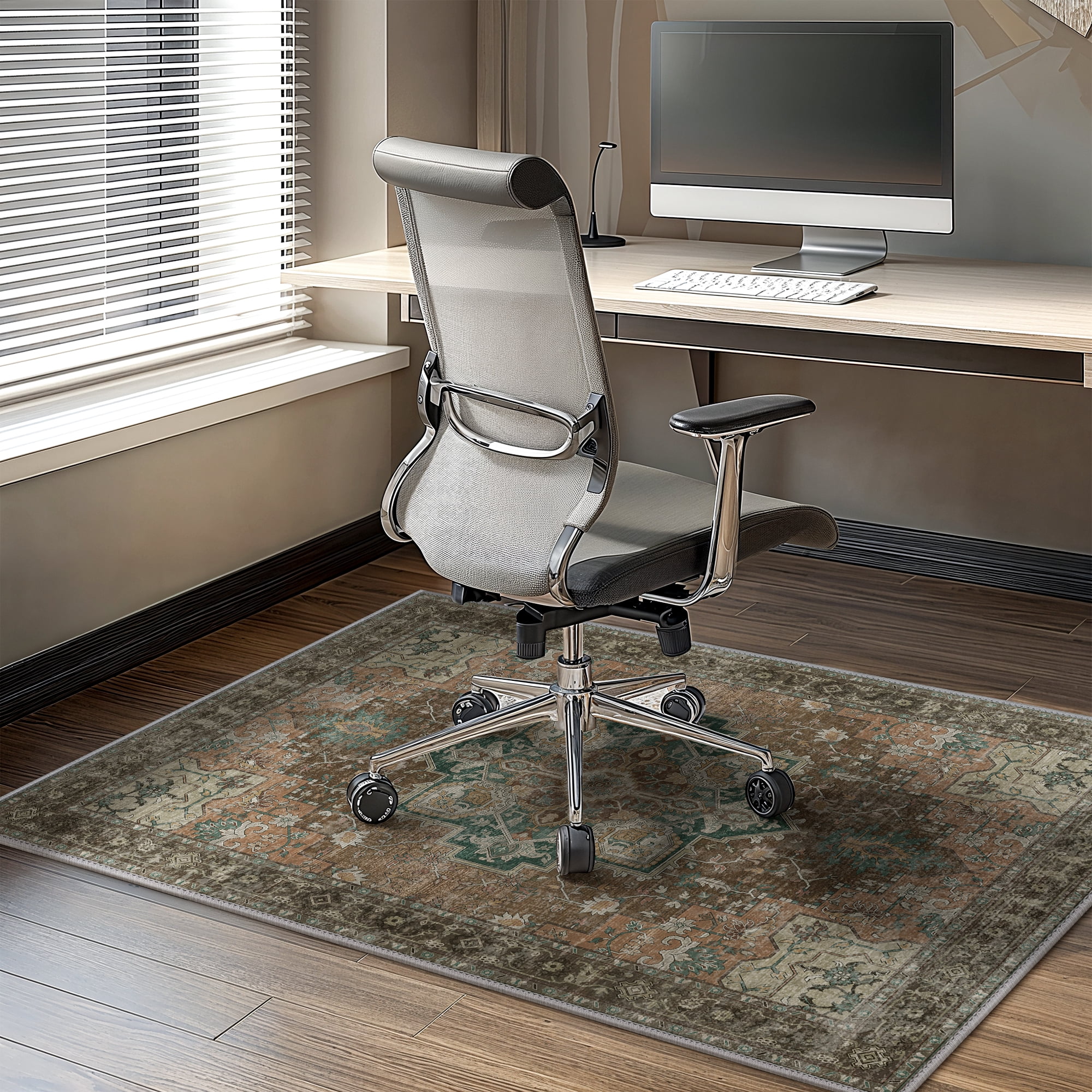 KUETH 36''X48'' Protective Flooring Office Chair Mat for Hardwood Floor and Tile Floor, Heavy Duty Desk Chair Mat for Carpets, Anti Slip Office Floor Mats for Rolling Chairs, Low Pile Under Desk Rug