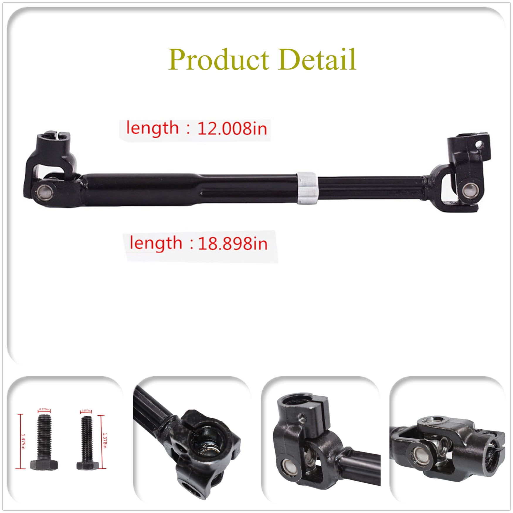 LABLT Steering Shaft Steering Column Lower Intermediate With Rag-Joint Universal U-Joint Coupler For Ford F150 2004-08 Lincoln Mark LT 06-08 8L3Z3B676B 425-361 5L3Z3B676AA 425 361
