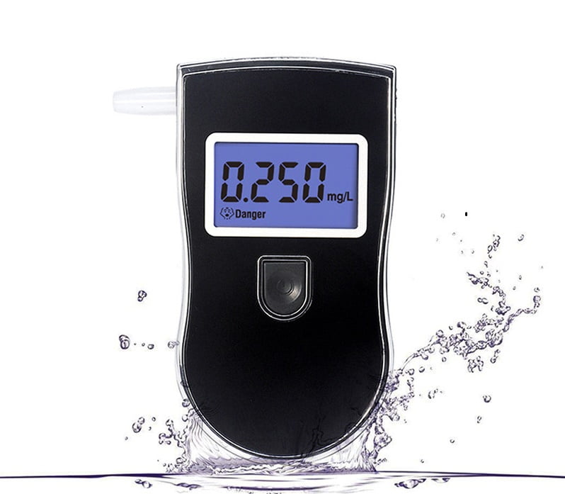 Breathalyzer, Professional-Grade Accuracy Digital Blue LED Screen Portable Breath Alcohol Tester with 5 Mouthpieces for Personal Home Use