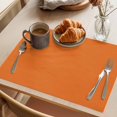 thumbnail image 3 of Placemat Set of 6 Bright Orange Placemats for Dining Table Solid Color Washable Table Mats for Kitchen and Party Decor Indoor & Outdoor Use, 3 of 8