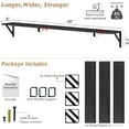 thumbnail image 3 of 48 Inches Long Floating Book Shelves for Wall Set of 3, Black Wall Bookshelves for Living Room, Large Heavy Duty Wood Wall Mounted Hanging Bookshelf for Bedroom Office Library Classroom, 3 of 14