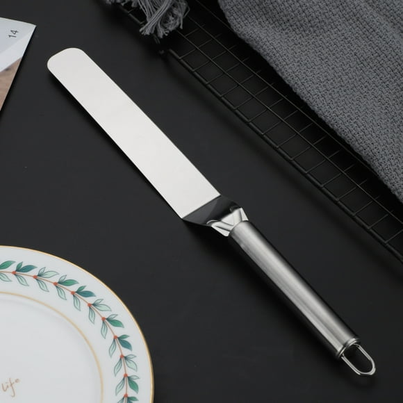 Stainless Steel Spatula,Stainless Steel Cream Spatula Baking Tools Birthday Cake Stripping Knife Cream Decorating Curved Kisss Knife Scraper,Cake Decorating Tools,Birthday Cake Decorations