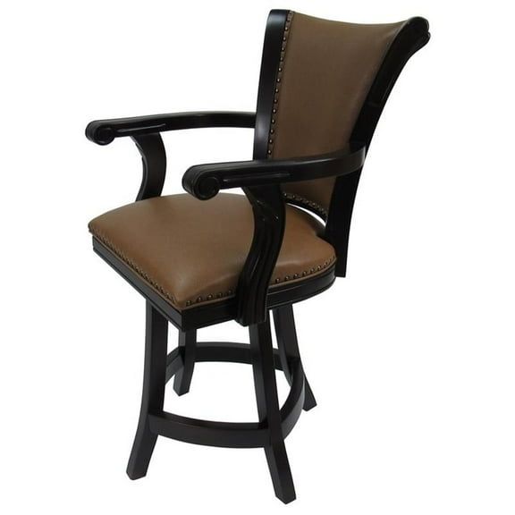 Tobias Designs Caribbean 26" Swivel Solid Wood Counter Stool in Avanti Bronze