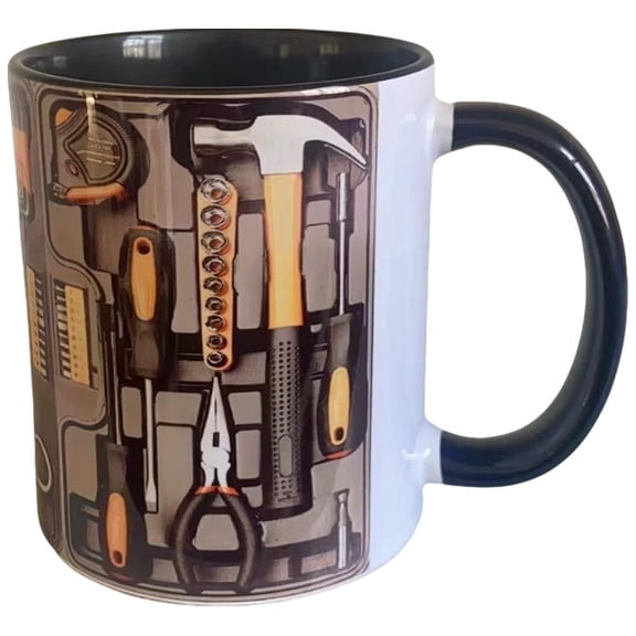 Mechanics Toolbox Mug,Novelty Toolbox Set Cup for Men Dad,Ceramic Mechanic Toolboxs Coffee Cup for Birthday Christmas New Year Gift