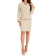 thumbnail image 2 of Conjunto de traje de negocios para mujer INSPIRE CHIC de 2 piezas, blazer con cuello y botones, falda lápiz, conjunto de falda de trabajo S albaricoque, 2 of 6