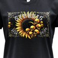 thumbnail image 5 of 2026 Ladies Sturgis Motorcycle Rally Cosmic Flowers Black Short Sleeve V-Neck T-Shirt - SPL1937 XX-Large, 5 of 6