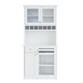 thumbnail image 6 of Sesslife Farmhouse Kitchen Pantry Storage Cabinet, Freestanding Buffet with Wine Rack, 4 Doors, Drawers and Adjustable Shelves, 74" Tall Multi-Functional Coffee Bar Cabinet Kitchen Cupboard, White, 6 of 7
