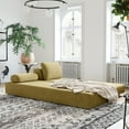 thumbnail image 2 of Jaxx  Balshan Cushioned Micro-velvet Convertible Chaise Lounge Daybed Camel, 2 of 5