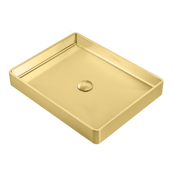 Whitehaus Noah Plus Bathroom Sink With Brass Finish WHNPL1578-B