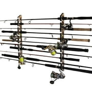 Rush Creek Creations 2 in 1, 11 Fishing Rod/Pole Storage Wall/Ceiling Rack Camouflage Finish - Convenient Easy Assembly