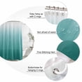 thumbnail image 3 of Teal Green Ombre Bathroom Shower Curtains with 12 Hooks Polyester Waterproof Shower Curtain for Stalls and Bathtubs Contemporary Gradient Abstract Art Decorative Bathroom Privacy Curtain 72x72 Inches, 3 of 8