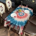 thumbnail image 2 of Red Blue Tie Dye Flower Rectangle Tablecloth 60"x102",Waterproof Polyester Rectangle Table Cloth, Wipeable Spillproof Polyester Tablecloth for Dining, Camping, Indoor and Outdoor, 2 of 6
