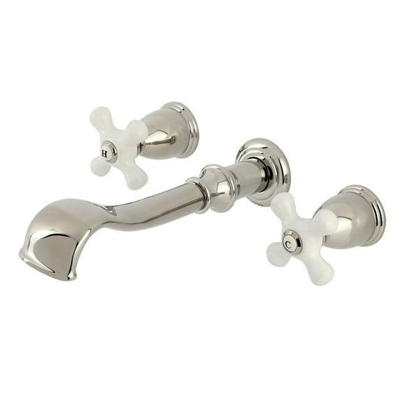 Kingston Brass KS5026PX  Two-Handle Wall Mount Roman Tub Faucet, Polished Nickel
