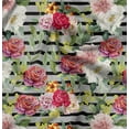 thumbnail image 1 of Soimoi Jaune Rayonne Tissu Rayé & Grandiflora Roses Floral Décor Tissu Imprimé Yard 42 Pouces de Large, 1 of 4
