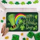 thumbnail image 5 of Felpudo para el Día de San Patricio | Alfombra de poliéster verde con trébol de 40 x 60 cm y base antideslizante | Felpudo de bienvenida antimanchas para entrada, pasillo, decoración interior, 5 of 5