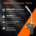 thumbnail image 2 of DOMINOX Propane Torch Head, High Intensity Torch Head Trigger Start Gas Torch, Soldering Torch for Propane, MAP and MAPP Tank, Soldering, I, 2 of 8