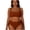 Brown bathing suits for women, variant on Plus Size Bikini Bathing Suits for Women 2 Piece High Cut Swimsuits Bottoms Twist Front Bikini Tops Built in Bra Ladies Swimsuits Sets Blue,Size XL