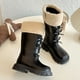thumbnail image 5 of Zapatos de niñas,Botas niñas,Bota de montar con cremallera de invierno de cuero falso tamaño 13 niñas, 5 of 6