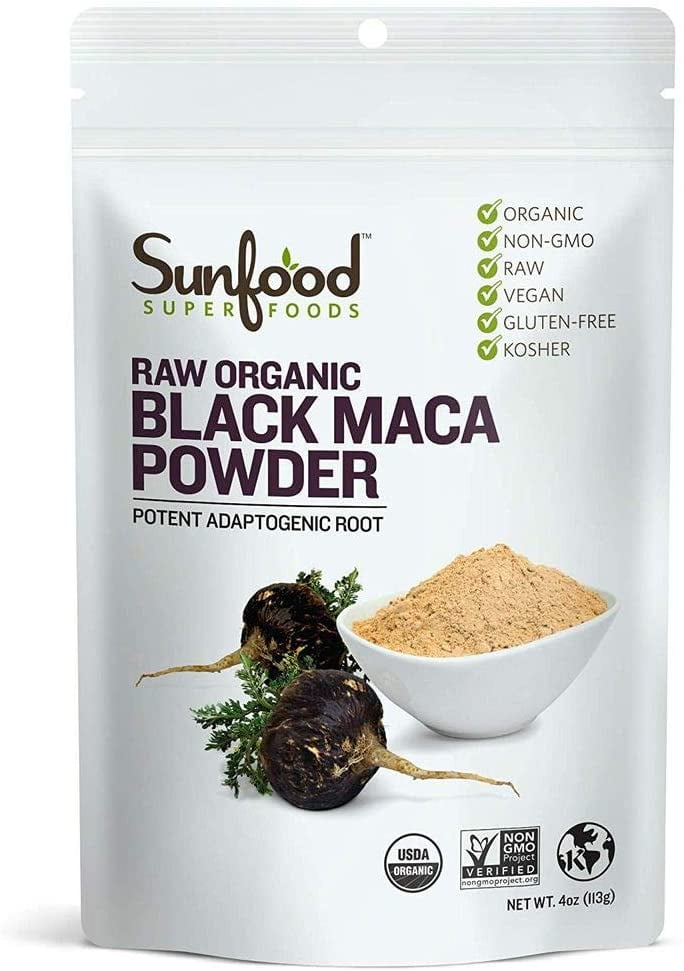 Sunfood Superfoods Organic Black Maca Powder, 4.0 Oz