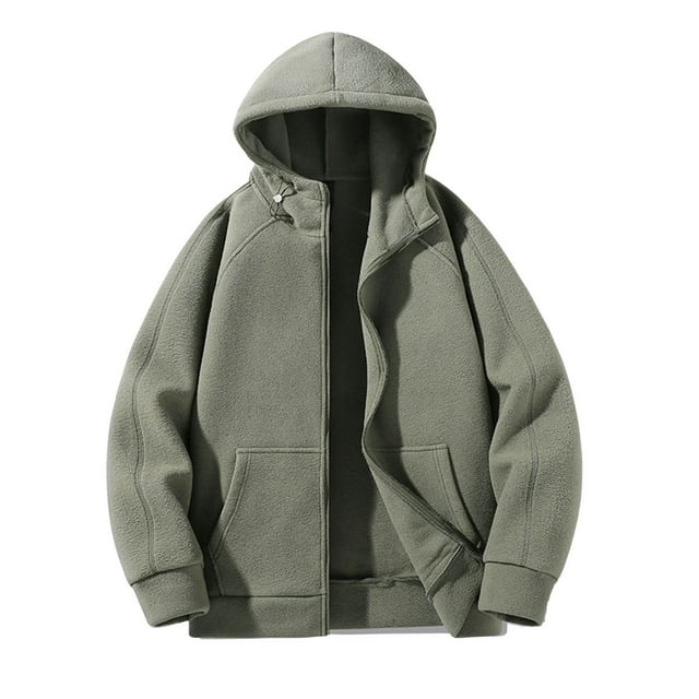 Men's Hooded Jacket - Slim Fit Drawstring Coat, Lightweight Polyester Outerwear with Zipper Pockets for Casual, Sports & Daily Wear