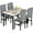 Gray, variant on LinkRomat Dining Table Set for 4, Faux Marble Tabletop with Upholstered Chairs, Modern Set for Kitchen & Small Spaces, Gray