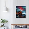 thumbnail image 3 of COMIO Northern Lights Wall Art Nature Snow Mountain Landscape Canvas Picture Artwork, Green Aurora Borealis Wall Decor Modern Farmhouse Scenery Painting for Living Room Bedroom Office Home Decoration, 3 of 4