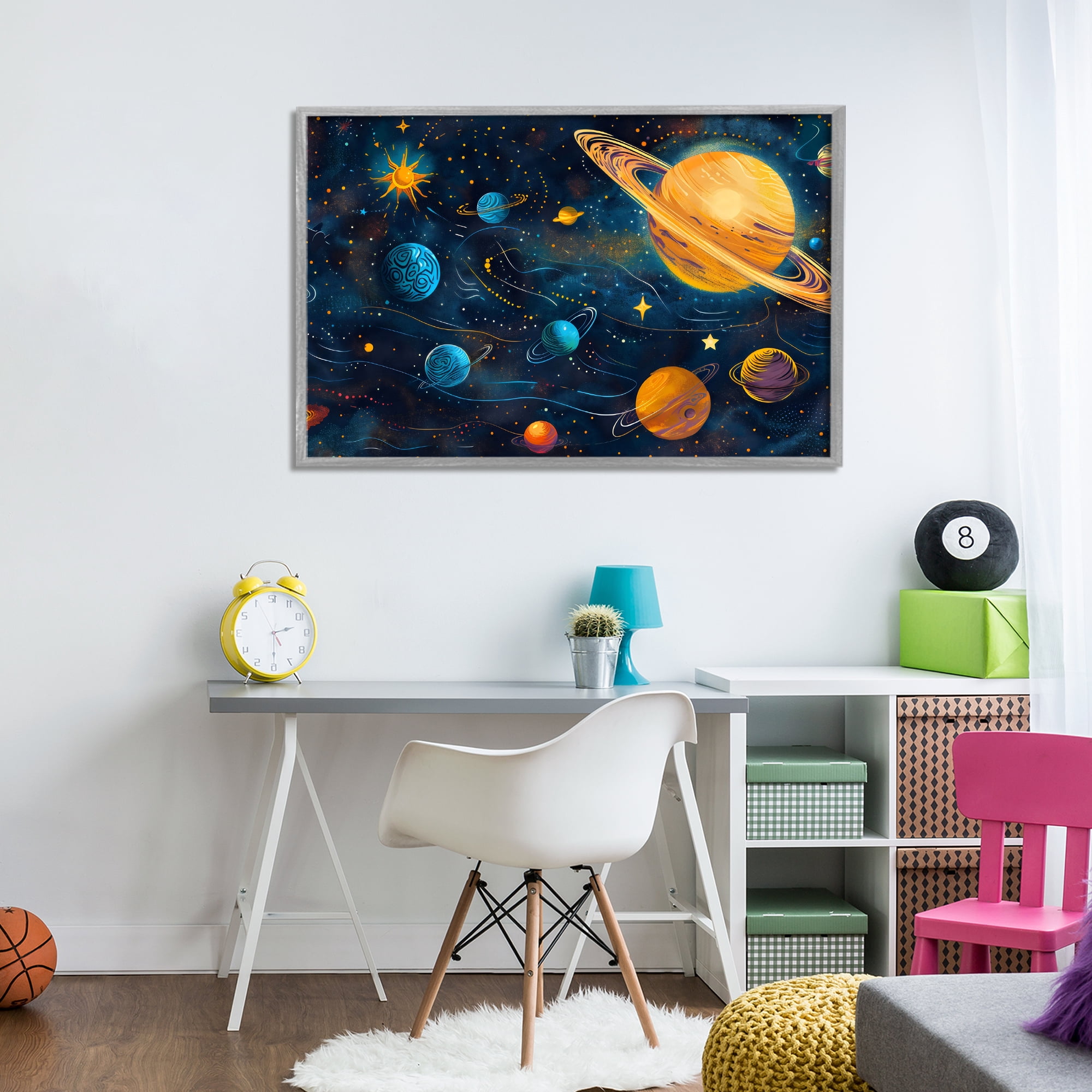 Stupell Industries Two Suns Galaxy Scene Gray Framed Giclee Art, design by Creative Studio