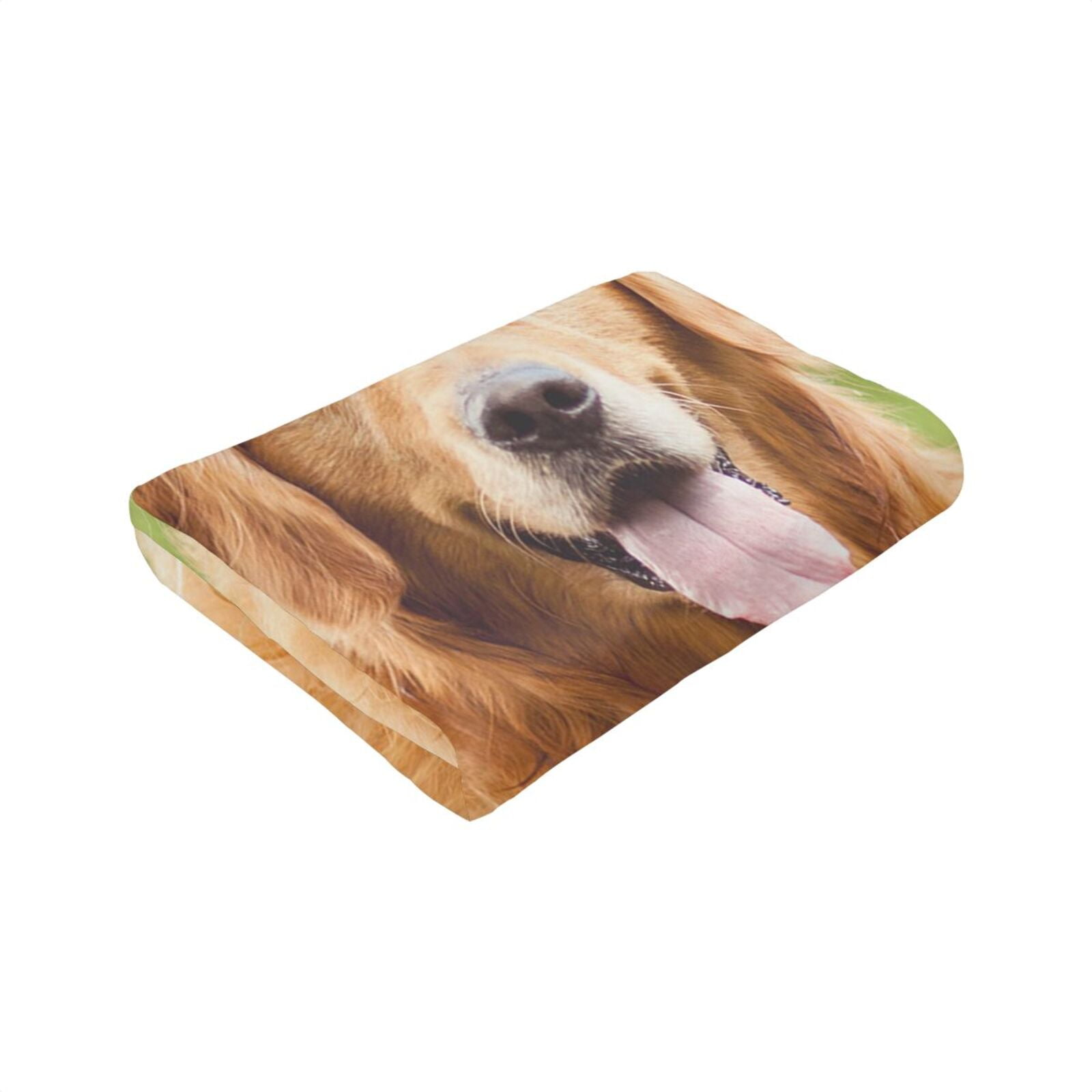 Wijzvio Golden Retriever Dog Throw Blanket Soft Fuzzy Fleece Blanket For Couch Bed Living Room Decoration 50"X40"