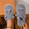 thumbnail image 2 of SAWOBUUN Cute Cat Slippers for Women Men Animal Fuzzy Plush Closed Toe House Slippers Soft Fluffy Warm Cozy Indoor Bedroom Shoes, 2 of 7