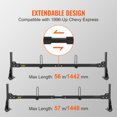 thumbnail image 4 of VEVOR Portaequipajes para escalera de furgoneta, 3 barras, capacidad de 661 libras, portaequipajes ajustable con revestimiento mate con topes de escalera, compatible con Chevy Express Fullsize, 4 of 9