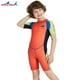 thumbnail image 3 of Traje de neopreno para niños Manténgase abrigado Pantalones cortos Manga con cremallera trasera Traje de surf para snorkel para niñas Adolescente Niño Niño Manga verde naranja L 2.5MM Yuarrent OD003691-08, 3 of 7